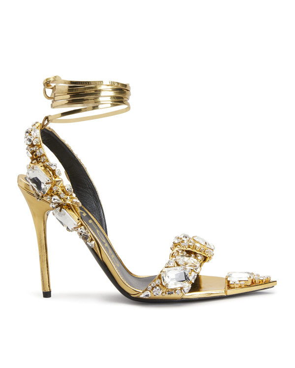 Tom Ford Metallic Crystal Ankle-tie ...